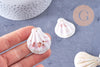 Pendentif coquillage naturel saint jacques 33-45mm, x5 (G2797)