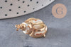 Pendentif coquillage naturel spirale doré, fourniture créative, pendentif doré, création bijoux, coquillage bijou,coquillage or-G2201