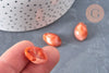 Pendentif coquillage plastique orange marbré 19mm, x10 (G1232)