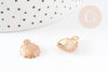 Pendentif coquillage zamac doré beige 19mm, pendentif création bijoux, x2 G2469