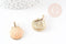 Pendentif coquillage zamac doré rose saumon 24.5mm, x2 (G1792)