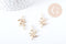 Pendentif corail laiton doré 18K 26mm,création de bijoux dorés thème de la mer, x1 G8962