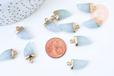 Pendentif corne jade blanc, pendentif bijoux, pendentif pierre,jadenaturel,20mm, x1 (G5511)
