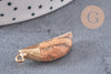 Pendentif corne jaspe paysage,jaspe marron, pendentif pierre, jaspe naturel, 26mm x1 (G1257)