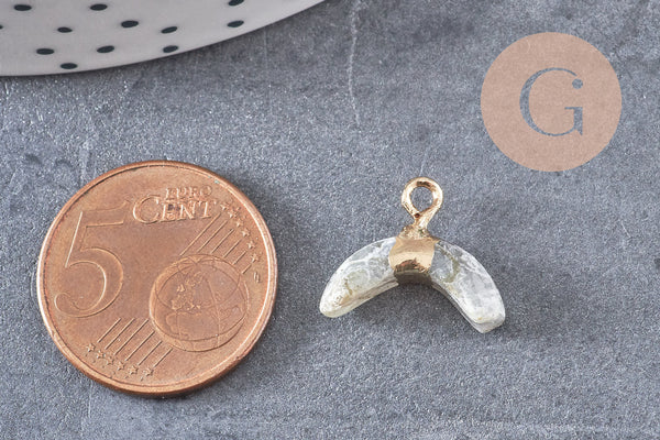 Pendentif corne labradorite,pendentif bijoux,lune labradorite,labradorite naturelle,21mm x1 (G0927)