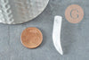 Pendentif corne quartz blanc, pendentif pierre,pierre naturelle,quartz naturel, pierre non percee, 38mm, x1 (G2905)