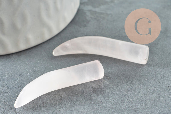 Pendentif corne quartz rose,creation bijou pietre, pendentif pierre,pierre naturelle,quartz rose naturel, pierre non percée,38mm, x1 (G2903)