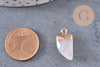 Pendentif corne quartz rose,pendentif bijoux, quartz rose naturel, pendentif jade,21mm, x1 (G1513)