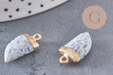 Pendentif corne sodalite bleue,pendentif bijoux, pendentif pierre, sodalite naturelle,21mm, x1 (G2705)