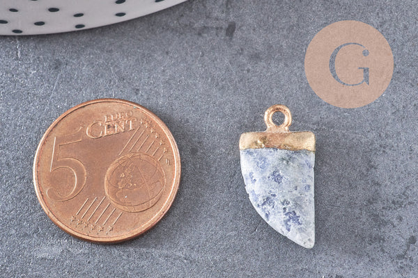 Pendentif corne sodalite bleue,pendentif bijoux, pendentif pierre, sodalite naturelle,21mm, x1 (G2705)