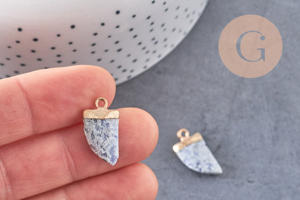 Pendentif corne sodalite bleue,pendentif bijoux, pendentif pierre, sodalite naturelle,21mm, x1 (G2705)