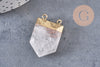 Pendentif cristal hexagone, pendentif bijoux,pendentif pierre,quartz transparent naturel,28mm x1 (G2485)