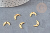 Pendentif croissant de lune acier 304 inoxydable doré 11mm,x10 (G6154)