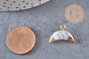 Pendentif croissant lune howlite naturelle doré 18mm, pendentif bijoux pierre naturelle x1 (G1206)