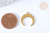 Pendentif croissant lune laiton brut,perle lune,fourniture dorée, Pendentif lune laiton, x2 (G1838)