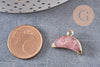 Pendentif croissant lune quartz fraise doré,lune quartz,pendentif pierre,quartz fraise naturel,18mm x1 (G0829)
