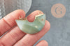 Pendentif demi-cercle amazonite fer doré 41mm, pendentif pierre amazonite naturelle, x1 G0585