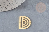Pendentif demi-cercle géométrique acier 201 inoxydable doré 18K 23.5mm, breloque acier inoxydable doré sans nickel, x1 G4598