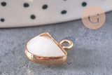 Pendentif demi-cercle jade blanc, pendentif bijoux, pendentif pierre,jade naturel,pendentif pierre, pendentif,13.5mm, x1, G2844