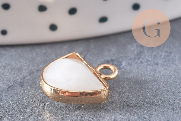 Pendentif demi-cercle jade blanc, pendentif bijoux, pendentif pierre,jade naturel,pendentif pierre, pendentif,13.5mm, x1, G2844