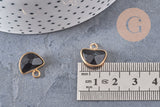 Pendentif demi-cercle jade noir, pendentif bijoux, pendentif pierre,jade naturel,pendentif pierre, pendentif,13.5mm, x1, G0842