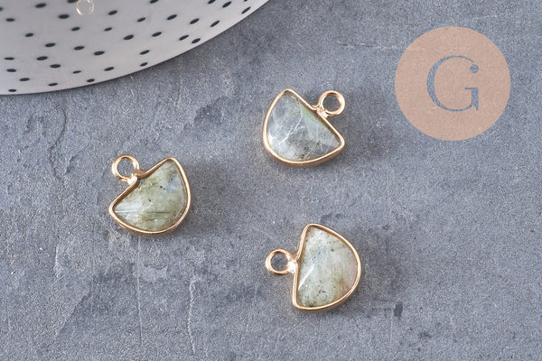 Pendentif demi-cercle labradorite, pendentif bijoux, pendentif pierre,labradorite naturelle,pendentif pierre ,13.5mm, x1-G1085