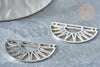 Pendentif demi-cercle soleil acier inoxydable argenté 17.5mm, création bijoux acier inoxydable platine, x1 G7666