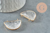 Pendentif demi-lune cristal de roche naturel 32mm,creation bijou,pendentif pierre naturelle, cristal naturel, x1 G0855