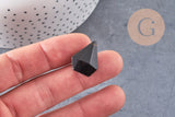 Pendentif diamant obsidienne, fournitures créatives, pendentif pierre, obsidienne naturelle,création bijoux, pierre naturelle, 29mm, x1, G3546