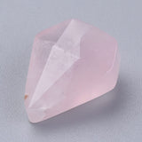 Pendentif diamant quartz rose naturel 21mm, x1 (G6277)