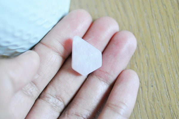 Pendentif diamant quartz rose naturel 21mm, x1 (G6277)