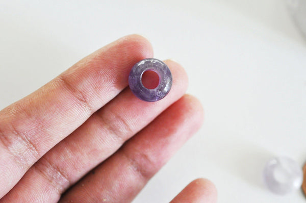 Pendentif donut améthyste naturelle 14mm, x2 (G3143)