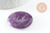 Pendentif donut améthyste naturelle pour création de bijou en pierre, pendentif pierre cercle,30mm, x1 (G3896)