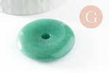 Pendentif donut aventurine verte naturelle 40mm, x1 (G4326)