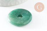 Pendentif donut aventurine verte,pendentif aventurine, aventurine verte naturelle, pendentif pierre cercle,28-30mm, x1 (G2191)