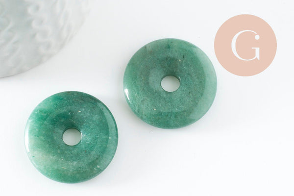 Pendentif donut aventurine verte,pendentif aventurine, aventurine verte naturelle, pendentif pierre cercle,28-30mm, x1 (G2191)
