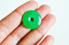 Pendentif donut jade vert teinté,pendentif jade, pendentif pierre,jade naturel, jade vert,jade vert naturel, Unité, 23mm-G1049