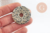 Pendentif donut jaspe dalmatien naturel 40mm, x1 (G2464)
