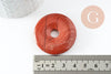 Pendentif donut jaspe rouge 40mm,un pendentif en jaspe naturel pour création bijou pierre naturelle, x1 (G3201)