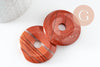 Pendentif donut jaspe rouge 40mm,un pendentif en jaspe naturel pour création bijou pierre naturelle, x1 (G3201)