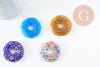 Pendentif donut millefiori murano multicolore 29-39mm x1 (G1451)
