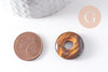 Pendentif donut oeil de tigre naturel 20mm, x1 (G10349)