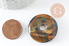 Pendentif donut oeil de tigre naturel 30mm, x1 (G4492)
