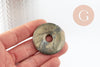 Pendentif donut pyrite grise, fournitures créatives, pendentif cercle, pyrite naturelle,pierre naturelle,création bijoux,40x6mm, x1 (G4491)