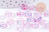 Pendentif donut verre jaune violet 10x3mm, x10 (G3506)