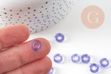 Pendentif donut verre violet 10mm, x10 (3.3g) (G3507)