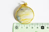 Pendentif doré agate colorée naturelle35-56mm, x1 G1591