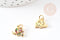 Pendentif éléphant laiton doré 18k cristal coloré 10mm,Pendentif doré pour création de bijoux, x1 G5763