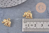 Pendentif éléphant zamac doré,fournitures créatives, sans nickel,perle géométrique,9.5mm, x2 G5871