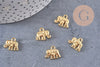 Pendentif éléphant zamac doré,fournitures créatives, sans nickel,perle géométrique,9.5mm, x2 G5871